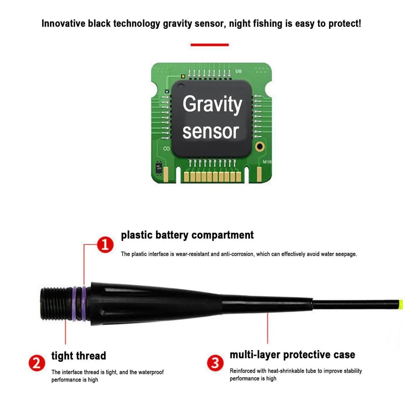 MY7 GravitySensing Fishing Float Bite Indicator Flash Color Drift Tail Bobber For River Lake Hook 4