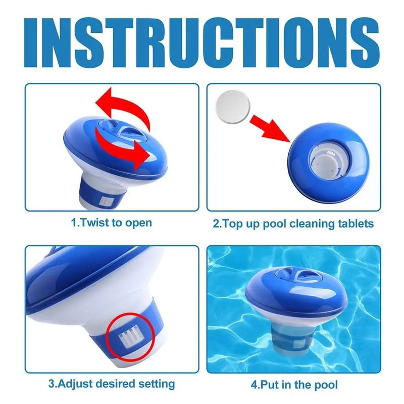 Automatic Swimming Pool Chlorine Floater Tablet Dispenser Adjustable Floating Cup For Pools Spas 4