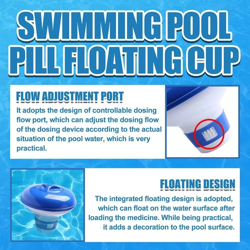 Automatic Swimming Pool Chlorine Floater Tablet Dispenser Adjustable Floating Cup For Pools Spas 5