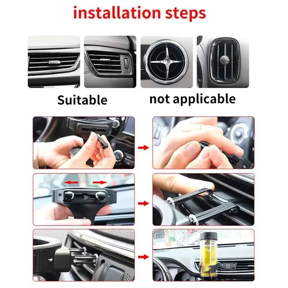 Universal Car Air Vent Cup Holder Bottle Drink Mount Lightweight AC Outlet Cup Holder Rack For Ho 5