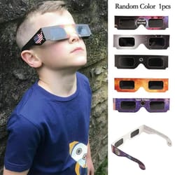 random color solar eclipse glasses paper viewer – safe sun eclipse observation glasses for total & annular eclipse party
