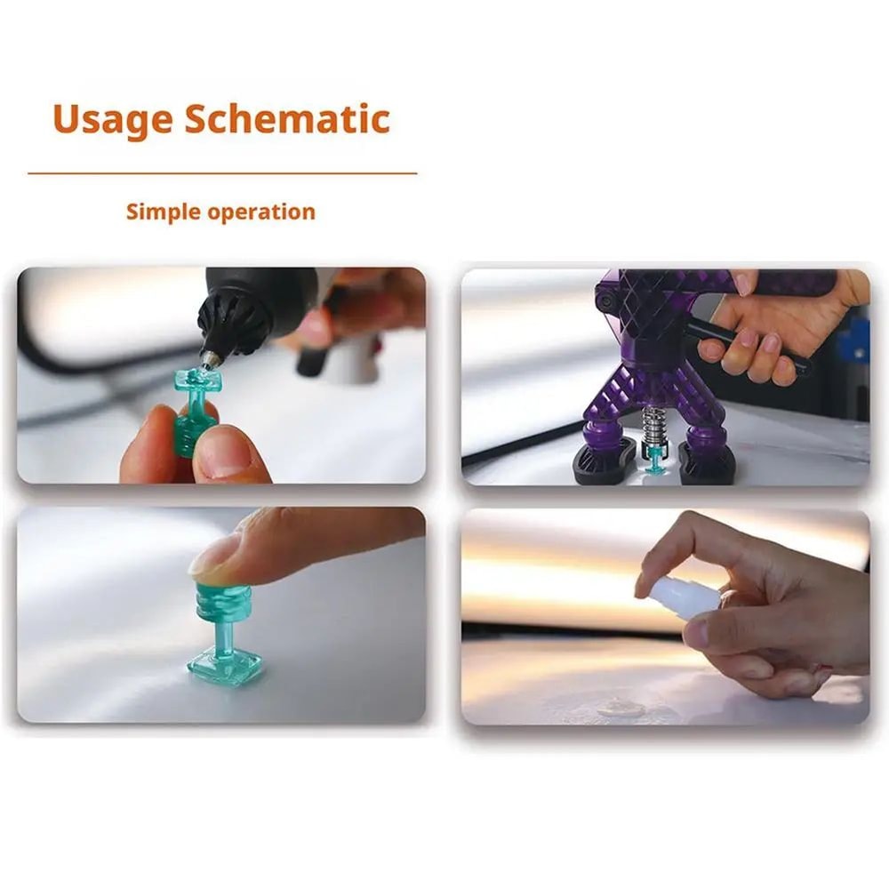 40 Pcs Car Dent Repair Pull Tabs Seamless Paintless Dent Removal Tool Kit Reusable Sheet Metal Rest 4