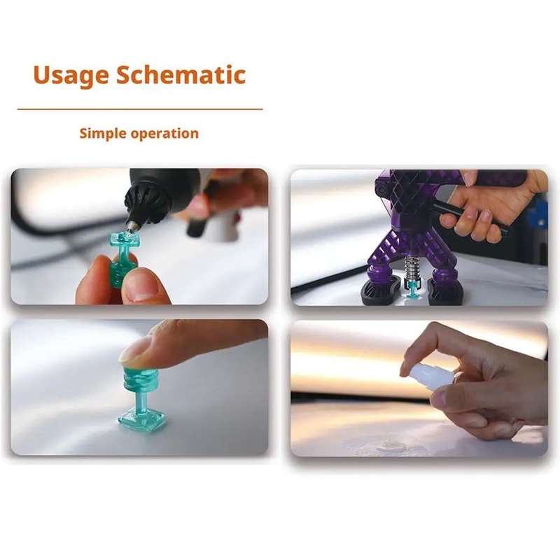 40 Pcs Car Dent Repair Pull Tabs Seamless Paintless Dent Removal Tool Kit Reusable Sheet Metal Rest 4