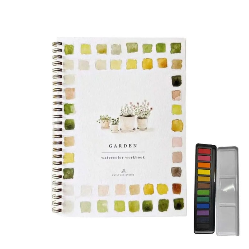 Watercolor Workbook Practice Book W Palette 9 Bouquet Themes For Kids Adults Easy Painting Lesson 6