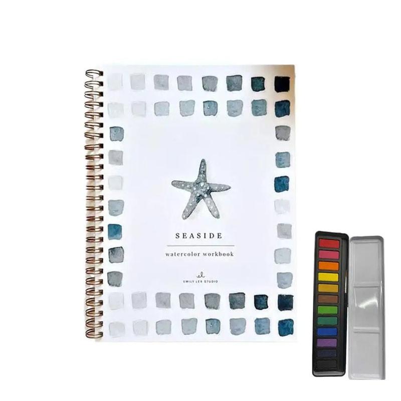 Watercolor Workbook Practice Book W Palette 9 Bouquet Themes For Kids Adults Easy Painting Lesson 7