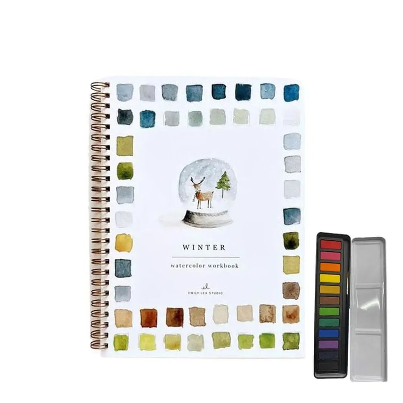 Watercolor Workbook Practice Book W Palette 9 Bouquet Themes For Kids Adults Easy Painting Lesson 8