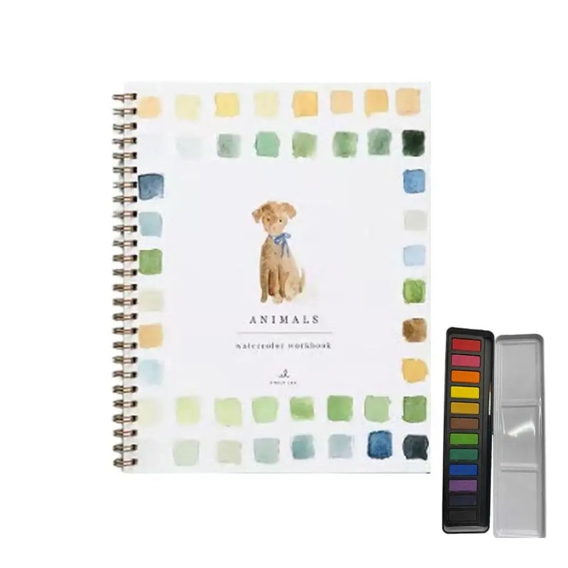 Watercolor Workbook Practice Book W Palette 9 Bouquet Themes For Kids Adults Easy Painting Lesson 9