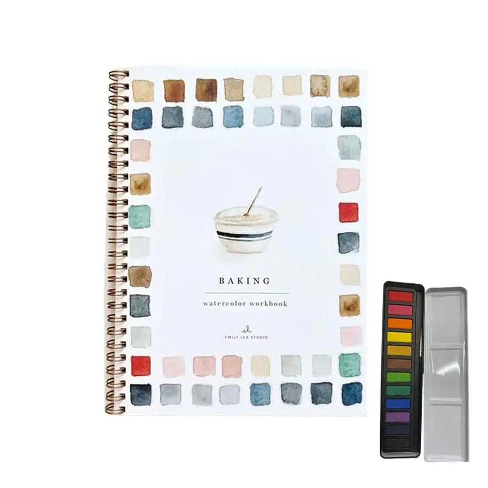 Watercolor Workbook Practice Book W Palette 9 Bouquet Themes For Kids Adults Easy Painting Lesson 10