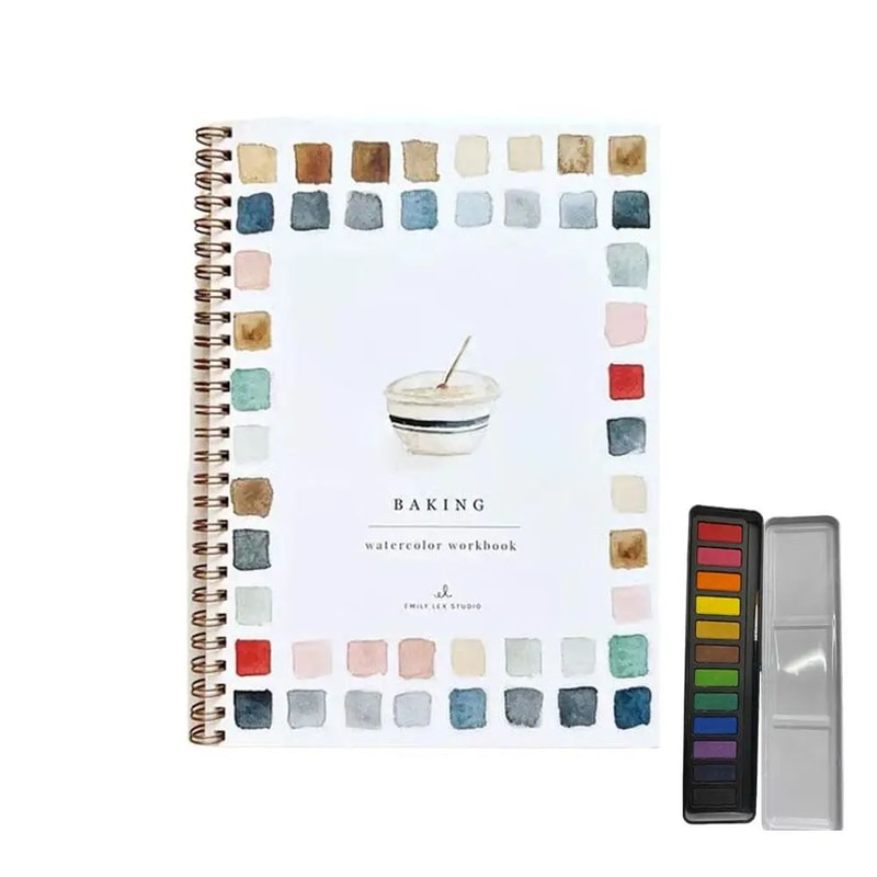 Watercolor Workbook Practice Book W Palette 9 Bouquet Themes For Kids Adults Easy Painting Lesson 10