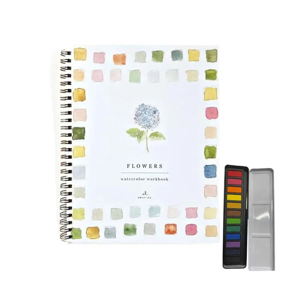Watercolor Workbook Practice Book W Palette 9 Bouquet Themes For Kids Adults Easy Painting Lesson 11