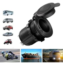 12v waterproof cigarette lighter socket plug - car marine rv atv motorcycle power outlet adapter, durable interior acces