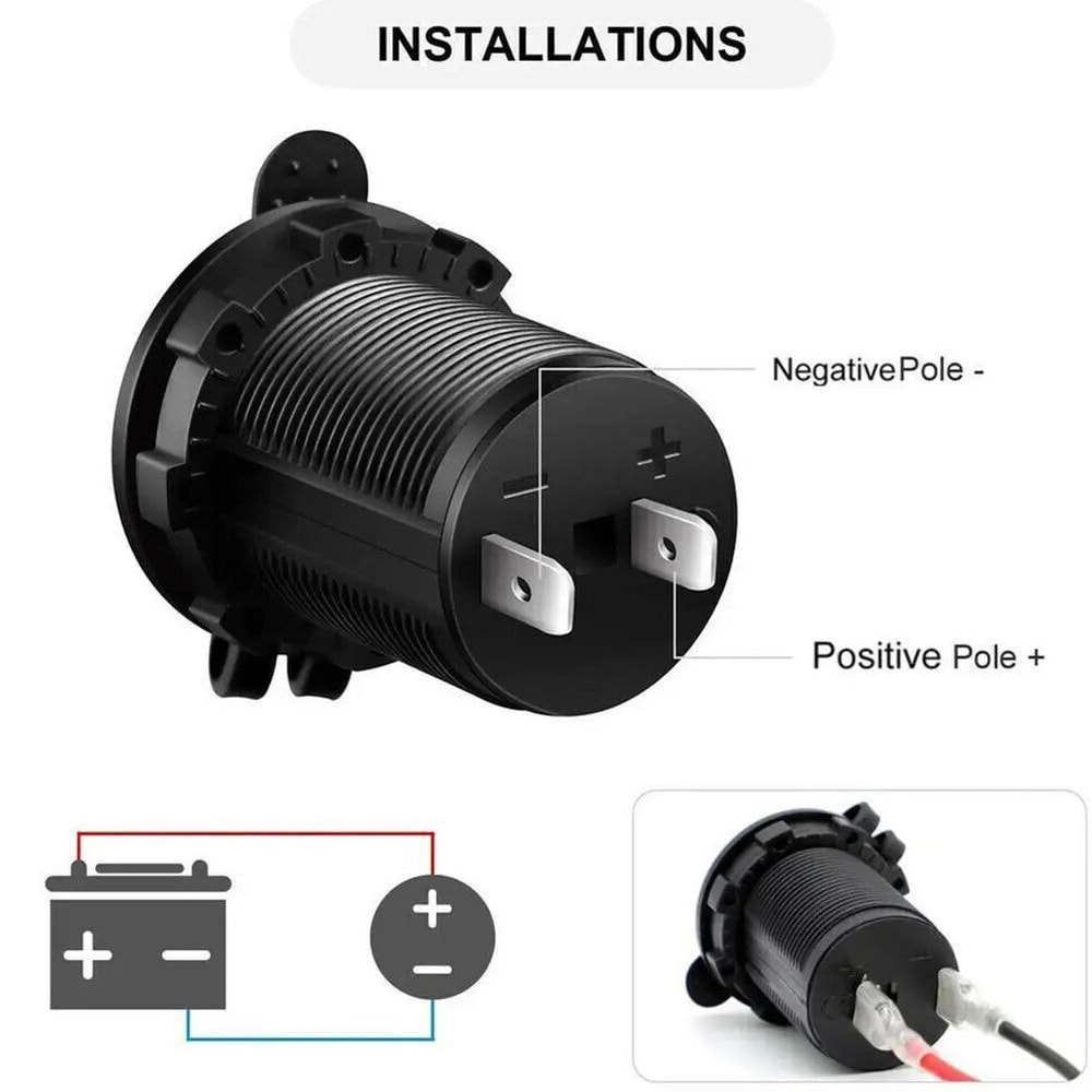 12V Waterproof Cigarette Lighter Socket Plug Car Marine RV ATV Motorcycle Power Outlet Adapter Dur 3