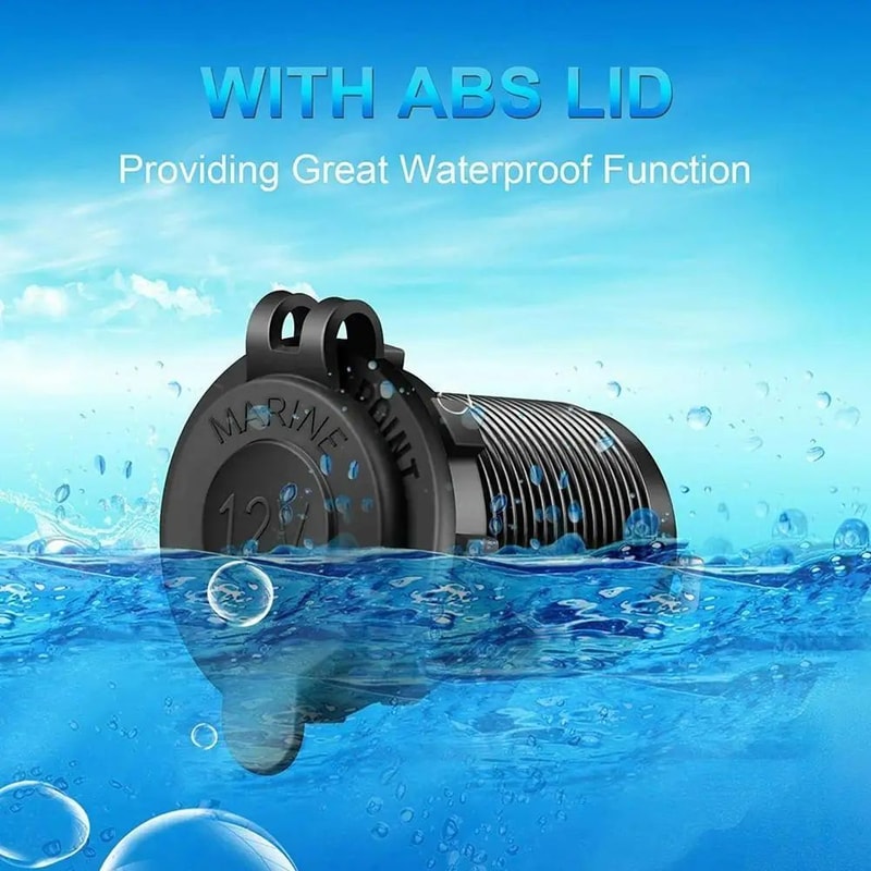 12V Waterproof Cigarette Lighter Socket Plug Car Marine RV ATV Motorcycle Power Outlet Adapter Dur 7
