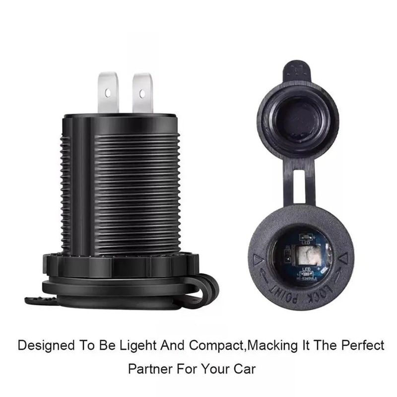 12V Waterproof Cigarette Lighter Socket Plug Car Marine RV ATV Motorcycle Power Outlet Adapter Dur 16