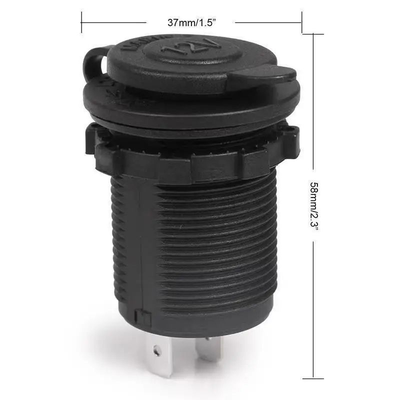 12V Waterproof Cigarette Lighter Socket Plug Car Marine RV ATV Motorcycle Power Outlet Adapter Dur 19