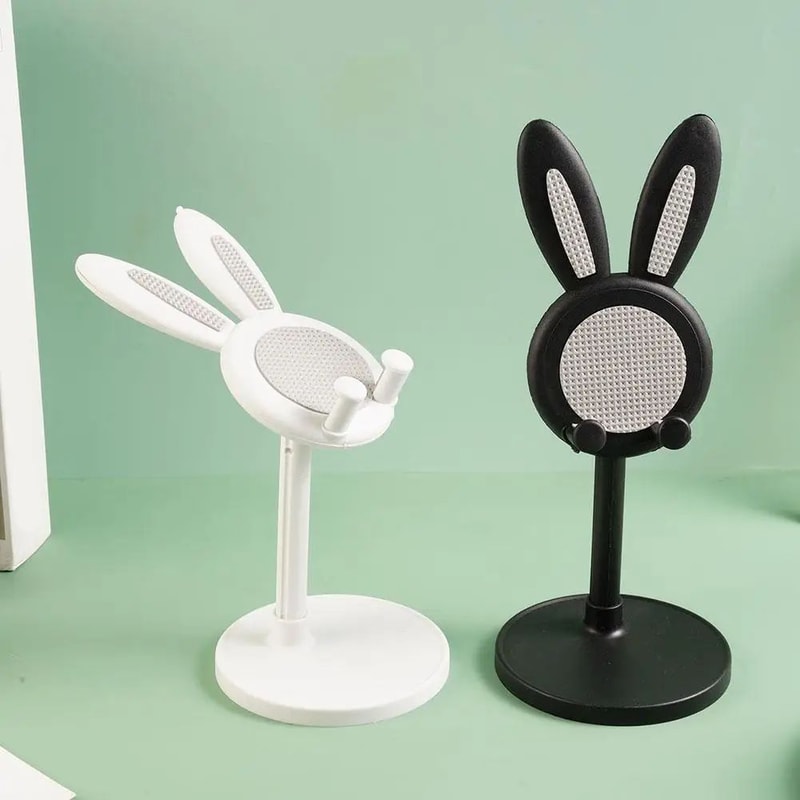 Cute Rabbit Adjustable Phone Stand For Desk Universal Tablet Holder Telescopic Height Sturdy Hands 2