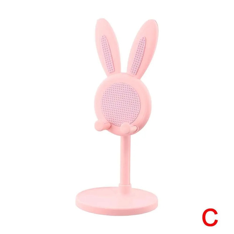 Cute Rabbit Adjustable Phone Stand For Desk Universal Tablet Holder Telescopic Height Sturdy Hands 8