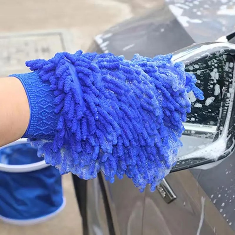 DoubleSided Microfiber Car Wash Mitt Gloves ScratchFree Wash Super Absorbent Reusable Washable Cle 1