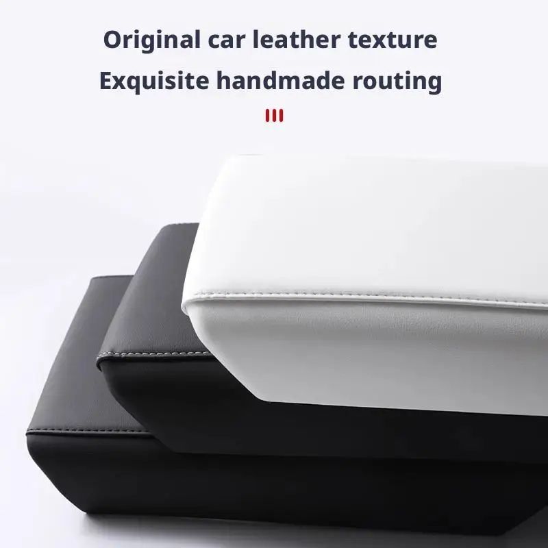 Tesla Model 3Y Armrest Box Pad Cover Soft TPE Leather Center Console Lid Protector Cushion Comfort 5