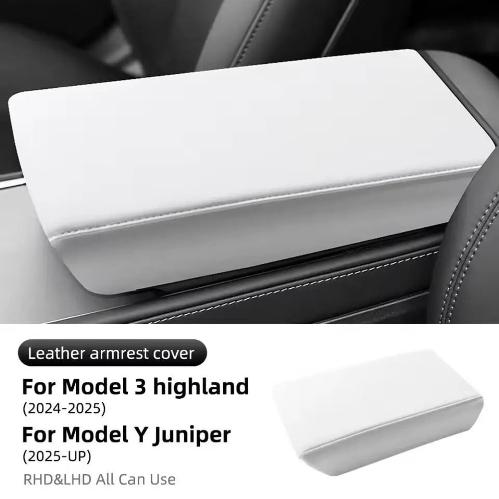 Tesla Model 3Y Armrest Box Pad Cover Soft TPE Leather Center Console Lid Protector Cushion Comfort 7