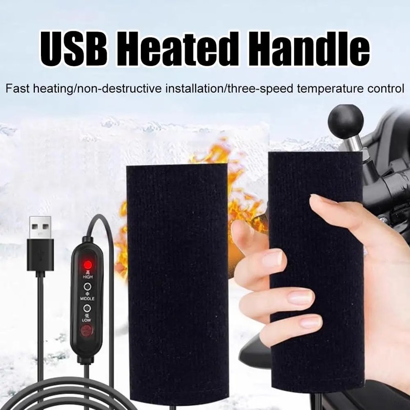 3Level Electric Heated Motorcycle Grips Winter Handlebar Warmer Covers Adjustable Heat Control Col 12