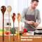 Long Handle Natural Wooden Spoon Durable Soup Ladle Scoop For Cooking Stirring Coffee Dessert Kit 3