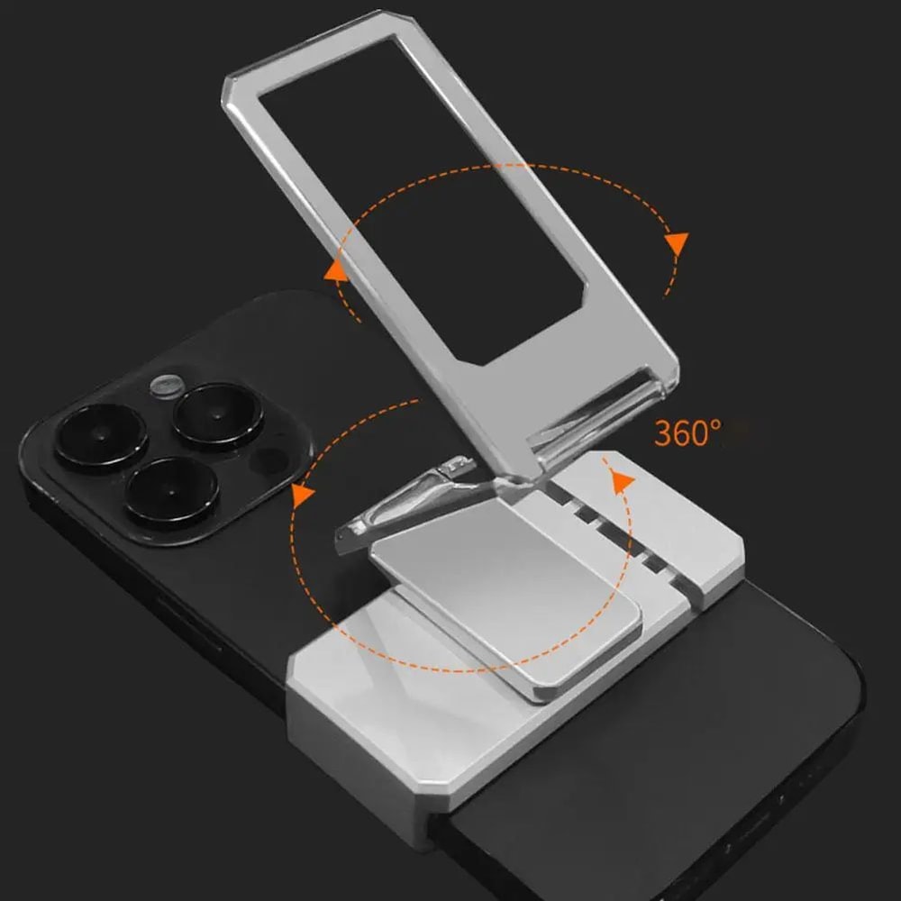 Foldable Aluminum Desktop Phone Holder With Back Clip Universal Mini Stand Lightweight Portable Br 5