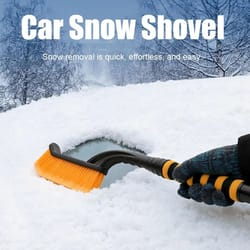 rotating handle car snow shovel & ice scraper - removable winter deicing tool for windshield defrosting & snow removal