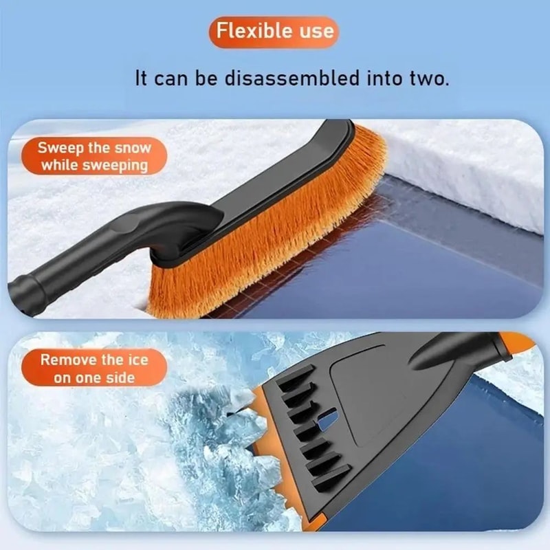 Rotating Handle Car Snow Shovel Ice Scraper Removable Winter Deicing Tool For Windshield Defrosti 4