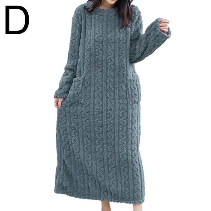 Womens Thick Flannel Coral Velvet Long Pajamas Robe UltraSoft Warm Autumn Winter Nightwear Cozy Ho 9