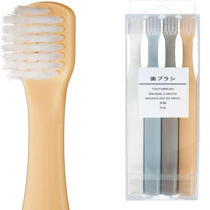 4PCS Soft Bristle Small Head Toothbrush Set Nordic Color Handles Gentle Care For Sensitive Gums De 0
