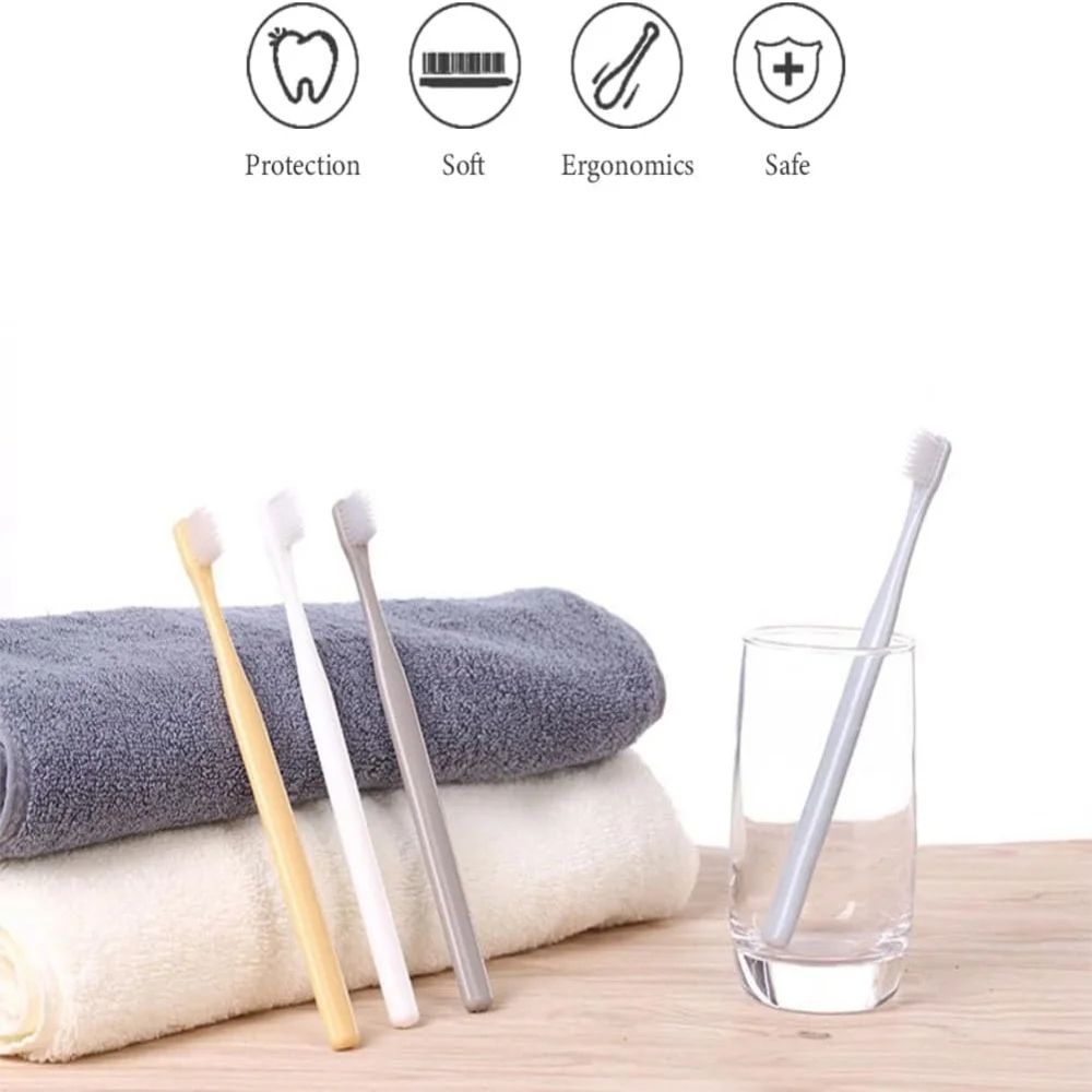 4PCS Soft Bristle Small Head Toothbrush Set Nordic Color Handles Gentle Care For Sensitive Gums De 2