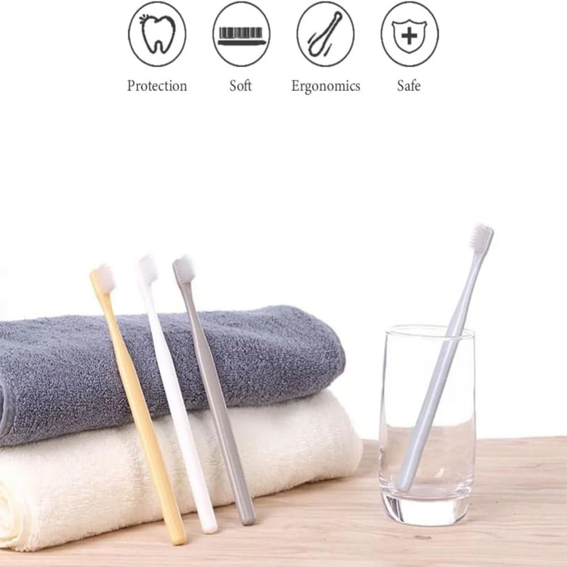 4PCS Soft Bristle Small Head Toothbrush Set Nordic Color Handles Gentle Care For Sensitive Gums De 2