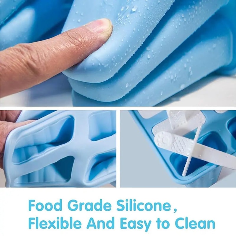 6Grid Silicone Ice Cream Mold With Sticks Reusable FoodGrade Popsicle Maker For DIY Homemade Froze 4