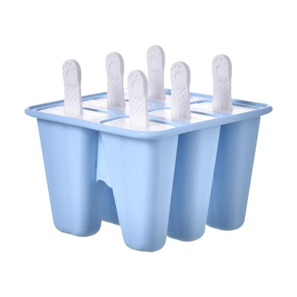 6Grid Silicone Ice Cream Mold With Sticks Reusable FoodGrade Popsicle Maker For DIY Homemade Froze 6