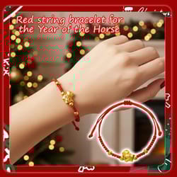 2026 year of the horse red lucky rope bracelet for women - chinese style beaded charm, new year blessing gift