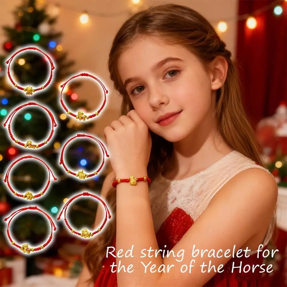 2026 Year Of The Horse Red Lucky Rope Bracelet For Women Chinese Style Beaded Charm New Year Bless 1