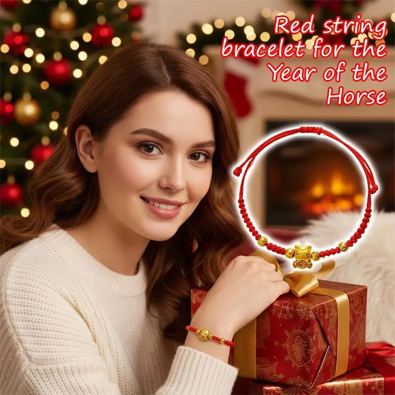 2026 Year Of The Horse Red Lucky Rope Bracelet For Women Chinese Style Beaded Charm New Year Bless 2