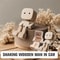 Cute Shaking Wooden Man Car Ornament StressRelief Dashboard Figurine Funny Auto Interior Decor Wob 2