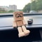 Cute Shaking Wooden Man Car Ornament StressRelief Dashboard Figurine Funny Auto Interior Decor Wob 5