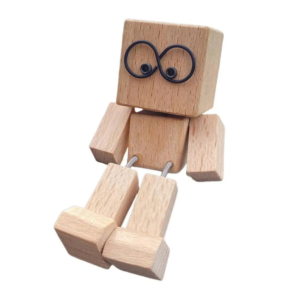 Cute Shaking Wooden Man Car Ornament StressRelief Dashboard Figurine Funny Auto Interior Decor Wob 6