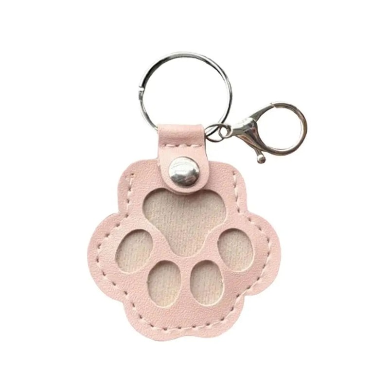 Cute Pet Hair Storage Keychain Leather Cat Claw Souvenir Pendant For Dog Cat Bunny Fur Keepsake M 12