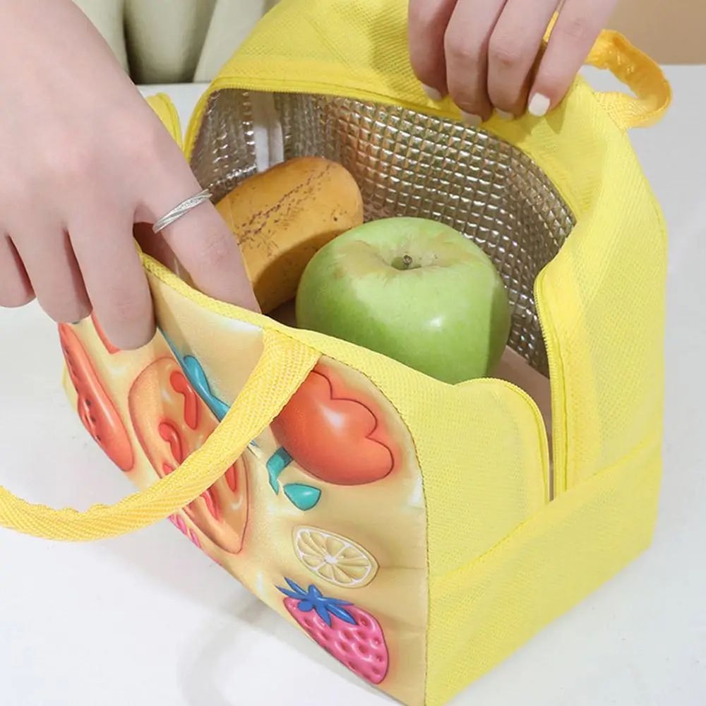 Kids Cartoon Insulated Lunch Bag Portable Thermal Bento Cooler Tote With Ice Pack Space For School 3