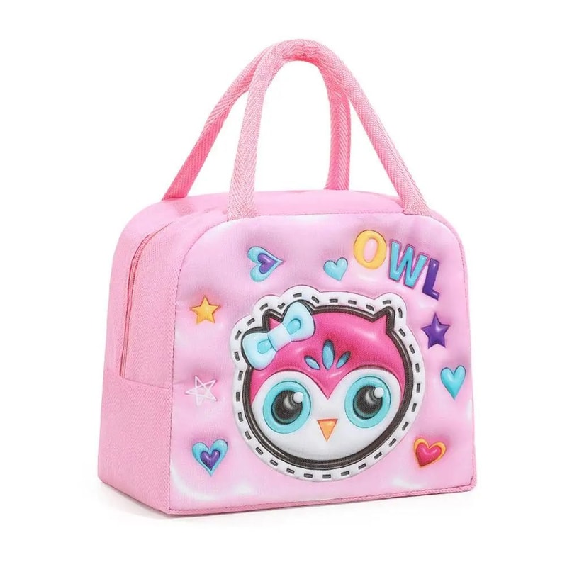 Kids Cartoon Insulated Lunch Bag Portable Thermal Bento Cooler Tote With Ice Pack Space For School 8