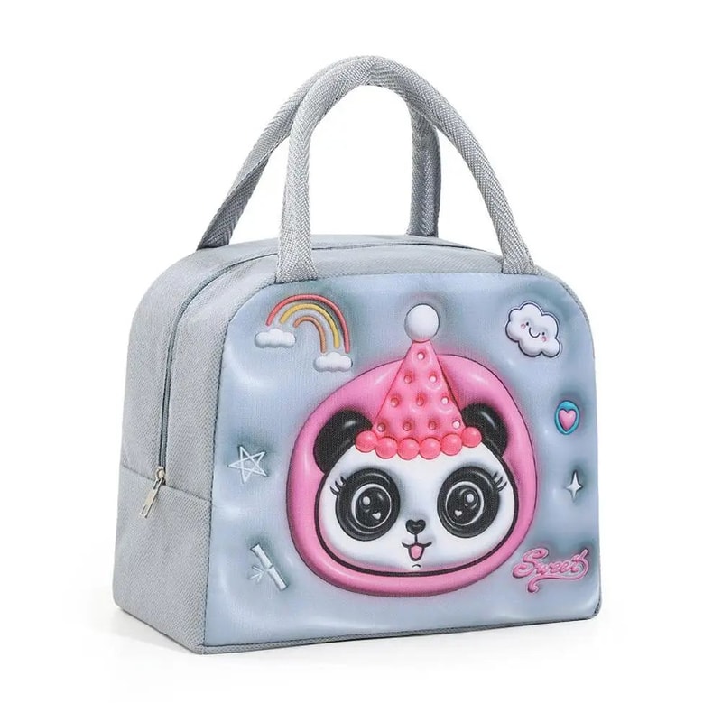 Kids Cartoon Insulated Lunch Bag Portable Thermal Bento Cooler Tote With Ice Pack Space For School 11