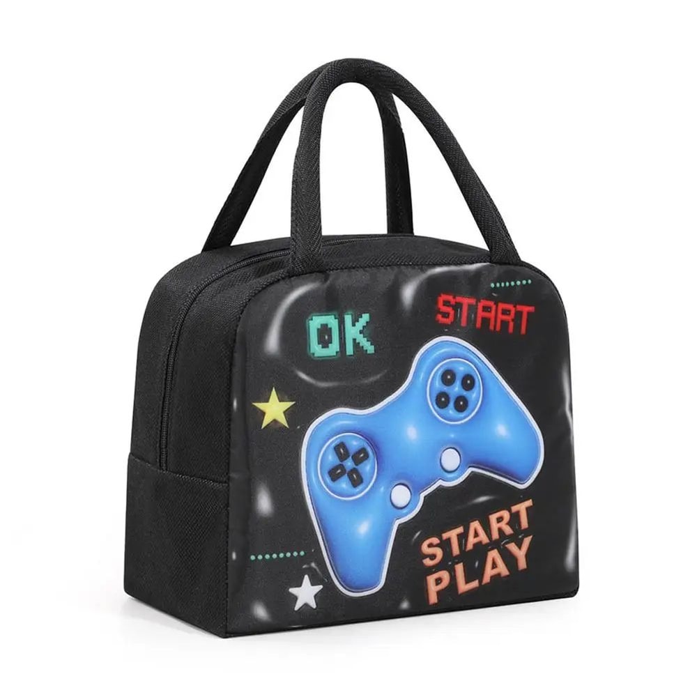 Kids Cartoon Insulated Lunch Bag Portable Thermal Bento Cooler Tote With Ice Pack Space For School 12