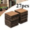 27 Pcs Interlocking Solid Wood Deck Tiles DIY Outdoor Flooring For Patio Garden Terrace Poolside 0