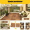 27 Pcs Interlocking Solid Wood Deck Tiles DIY Outdoor Flooring For Patio Garden Terrace Poolside 4