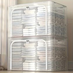 folding clothes storage box organizer - durable polyester space-saving wardrobe bin for dorm closet & cabinets