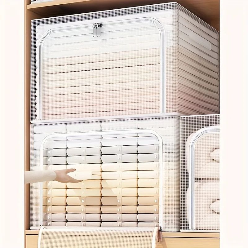 Folding Clothes Storage Box Organizer Durable Polyester SpaceSaving Wardrobe Bin For Dorm Closet 3
